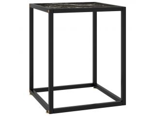Konferenční stolek černý s černým mramorovým sklem 40x40x50 cm