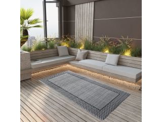 Venkovní koberec šedý 190 x 290 cm PP