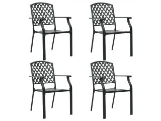 Zahradní židle 4 ks mřížkový design ocel černé