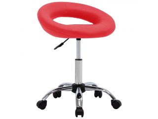 vidaXL Pracovní židle na kolečkách červená umělá kůže