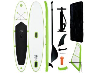 Nafukovací SUP paddleboard s plachtou zeleno-bílý