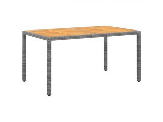 Zahradní stůl 150 x 90 x 75 cm akáciové dřevo a polyratan šedý
