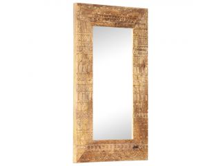 vidaXL Ručně vyřezávané zrcadlo 80 x 50 x 11 cm masivní mangovník
