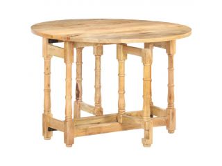 Jídelní stůl kulatý 110 x 76 cm masivní mangovníkové dřevo