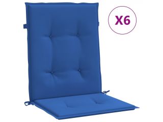 Podušky na zahradní židle 6 ks královsky modré 100 x 50 x 4 cm