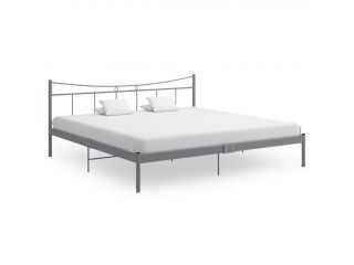 Rám postele šedý kov a překližka 200 x 200 cm