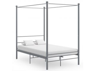 Rám postele s nebesy šedý kovový 120 x 200 cm