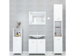 4dílný set koupelnového nábytku bílý dřevotříska