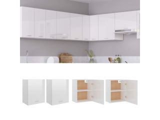 Kuchyňské skříňky 2 ks bílé vysoký lesk 50x31x60 cm dřevotříska
