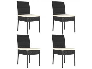 Zahradní jídelní židle 4 ks polyratan černé