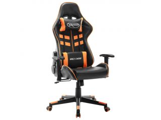 Herní židle černá a oranžová umělá kůže