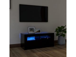 TV skříňka s LED osvětlením černá 90 x 35 x 40 cm