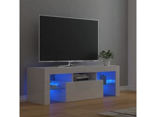 TV skříňka s LED osvětlením bílá s vysokým leskem 120x35x40 cm