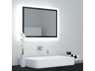 LED koupelnové zrcadlo černé lesklé 60x8,5x37 cm dřevotříska