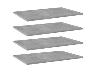 vidaXL Přídavné police 4 ks betonově šedé 60 x 40 x 1,5 cm dřevotříska