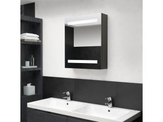 LED koupelnová skříňka se zrcadlem antracitová 50 x 14 x 60 cm