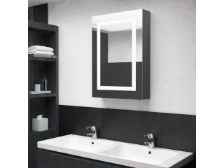 LED koupelnová zrcadlová skříňka zářivě šedá 50 x 13 x 70 cm