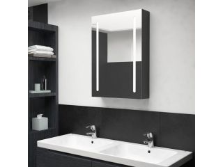 LED koupelnová zrcadlová skříňka zářivě černá 50 x 13 x 70 cm