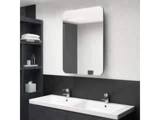 LED koupelnová skřínka se zrcadlem antracitová 60x11x80 cm