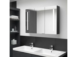 LED koupelnová zrcadlová skříňka 89 x 14 x 62 cm zářivě černá