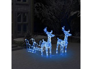 Sobi a saně vánoční dekorace 160 LED 130 cm akryl
