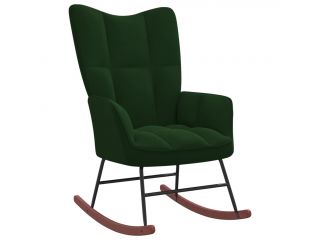 Houpací židle tmavě zelená samet
