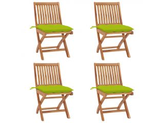vidaXL Skládací zahradní židle s poduškami 4 ks masivní teak