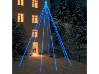 Vánoční světelný strom dovnitř i ven 1300 LED modrý 8 m