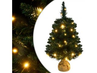 vidaXL Umělý vánoční stromek se stojanem a LED světly zelený 60 cm PVC