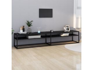 vidaXL TV stolek černý mramor 220 x 40 x 40,5 cm tvrzené sklo