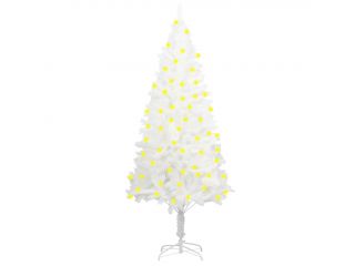 Umělý vánoční strom s LED diody bílý 150 cm