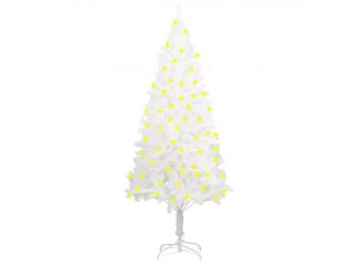 Umělý vánoční stromek s LED diody bílý 180 cm