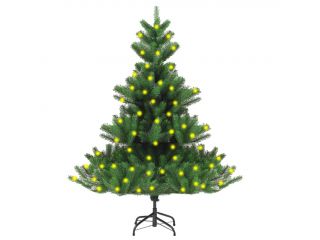 Umělý vánoční stromek normandská jedle s LED zelený 150 cm