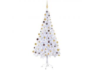 Umělý vánoční stromek s LED a sadou koulí 180 cm 620 větví