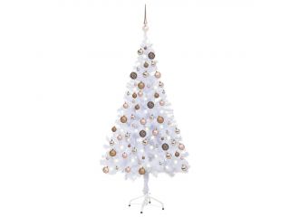Umělý vánoční stromek s LED a sadou koulí 120 cm 230 větví