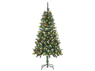 Umělý vánoční stromek s LED diodami a se šiškami 150 cm