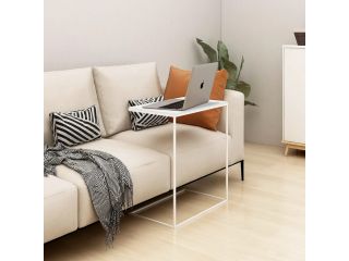 Odkládací stolek bílý 55 x 35 x 66 cm dřevotříska