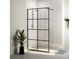Zástěna do průchozí sprchy čiré ESG sklo 140 x 195 cm černá