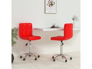 Otočné jídelní židle 2 ks červené umělá kůže