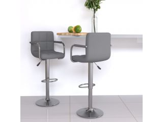 Barové stoličky 2 ks šedé umělá kůže