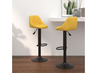 vidaXL Barové židle 2 ks hořčicově žluté samet