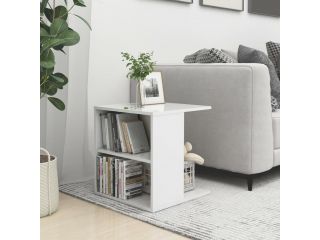 Odkládací stolek bílý s vysokým leskem 45x45x48 cm dřevotříska