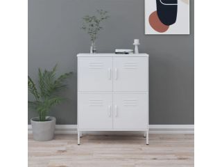 Úložná skříň bílá 80 x 35 x 101,5 cm ocel