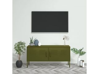TV skříňka olivově zelená 105 x 35 x 50 cm ocel