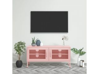 TV skříňka růžová 105 x 35 x 50 cm ocel