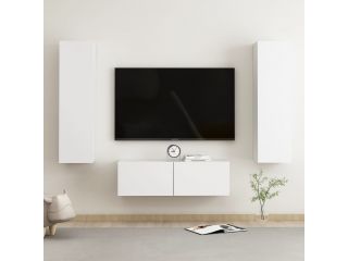 3dílný set TV skříněk bílý dřevotříska