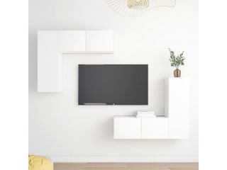 4dílný set TV skříněk bílý dřevotříska