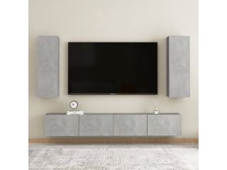 4dílný set TV skříněk betonově šedý dřevotříska