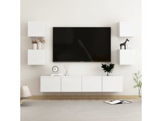 6dílný set TV skříněk bílý s vysokým leskem dřevotříska