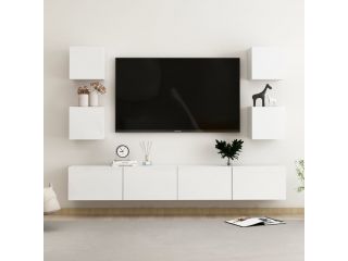 6dílný set TV skříněk bílý s vysokým leskem dřevotříska